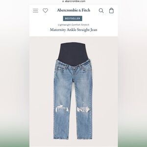 Women’s Abercrombie maternity stretch ankle straight jeans size 31 12 belly band